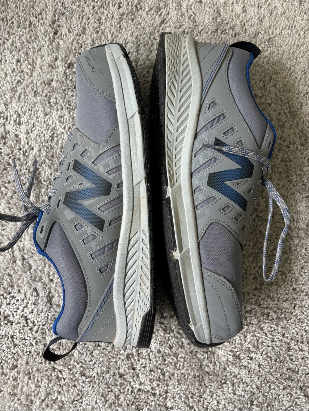 New Balance Industrial Gray & Blue Safety Sneakers Size 12 ASTM Certified - Picture 1 of 3
